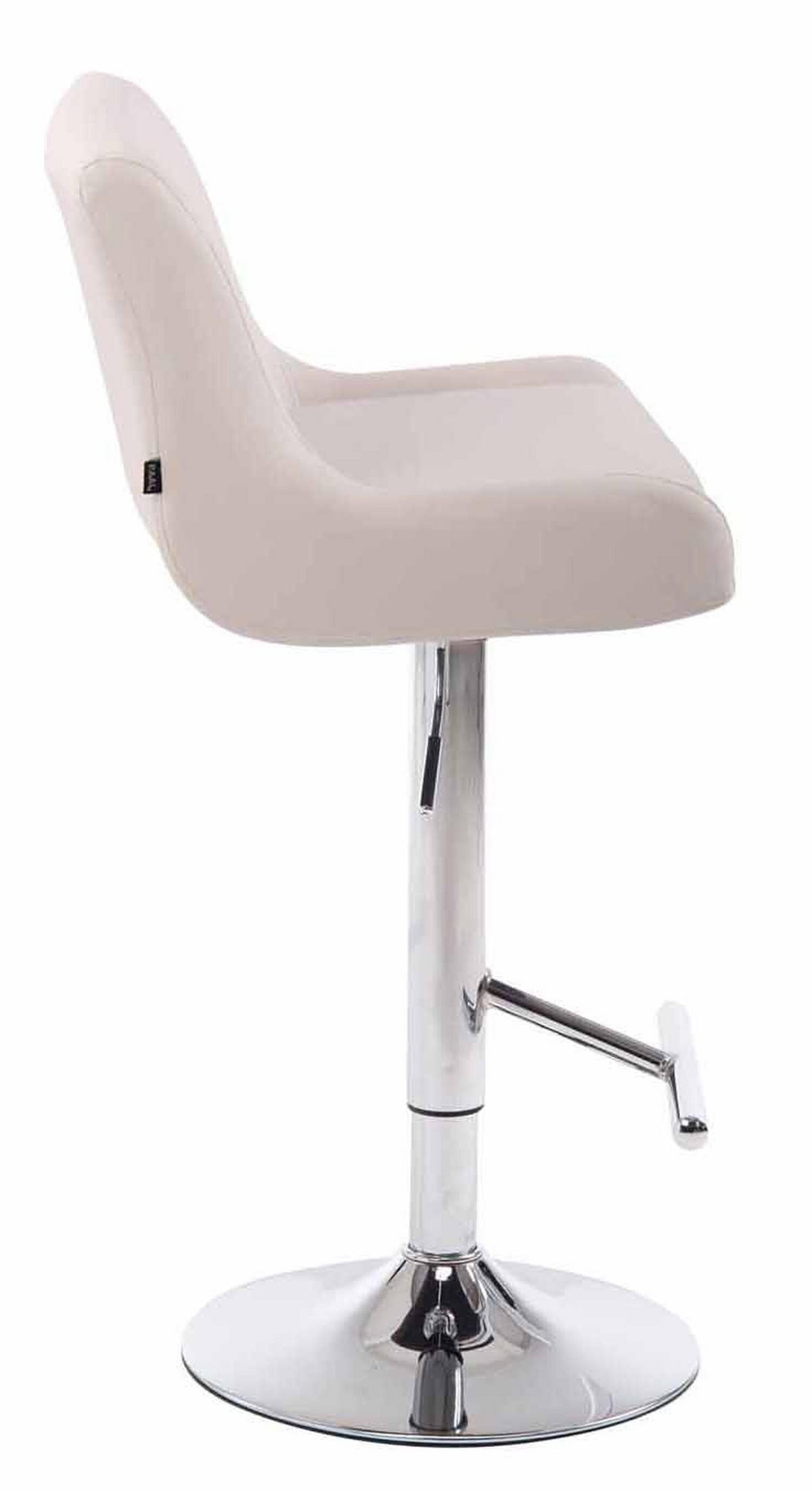 BARHOCKER Cludo, 2er Set, Gestell Metall in Chromoptik, Kunstleder Weiß - Chromfarben/Weiß, Kunststoff/Textil (43/100/50cm) - TPFLiving