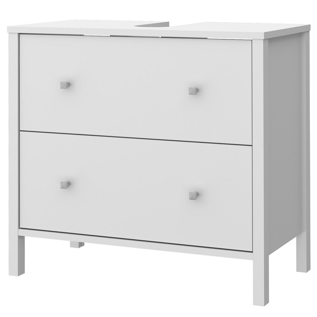 WASCHBECKENUNTERSCHRANK - Weiß - Weiß, Holzwerkstoff (64/60/35cm) - home24