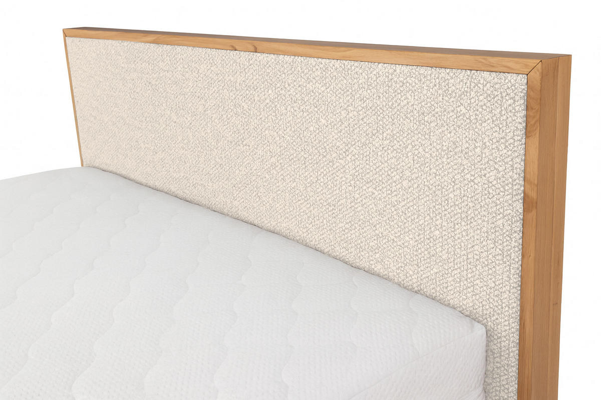 POLSTERBETT mit Matratze PRATO, Ecru, 180x200 cm - Ecru, Textil (180/200cm) - KS Home Concept