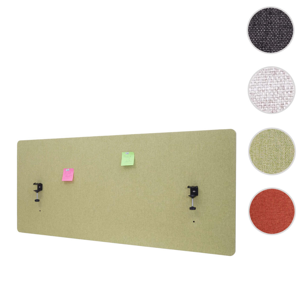 AKUSTIK-TISCHTRENNWAND Grün - Grün, Textil (140/60/2cm) - MCW