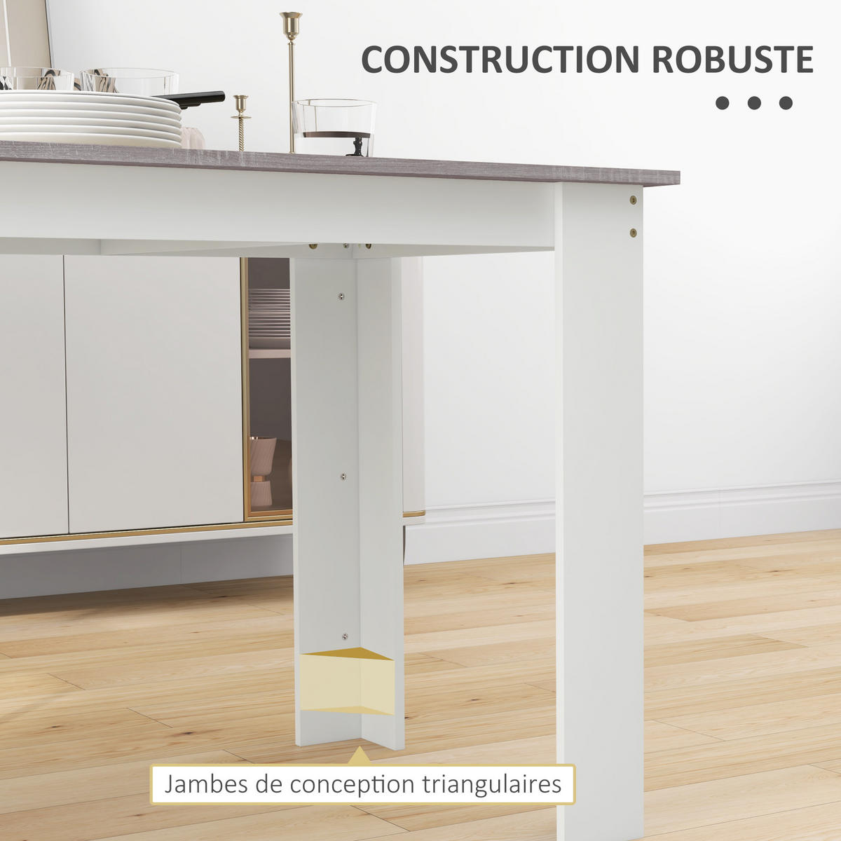 ESSTISCH Grau Holzoptik 120/69/75 cm - Grau, Holz (69/120/75cm) - PANGIVO