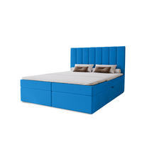 BOXBETT Nero mit 2 Bettkästen, 120x200, Hellblau, Velourstoff, Doppelbett mit Bonell-Matratze - Hellblau, Holz/Kunststoff (120/200cm) - Marpur