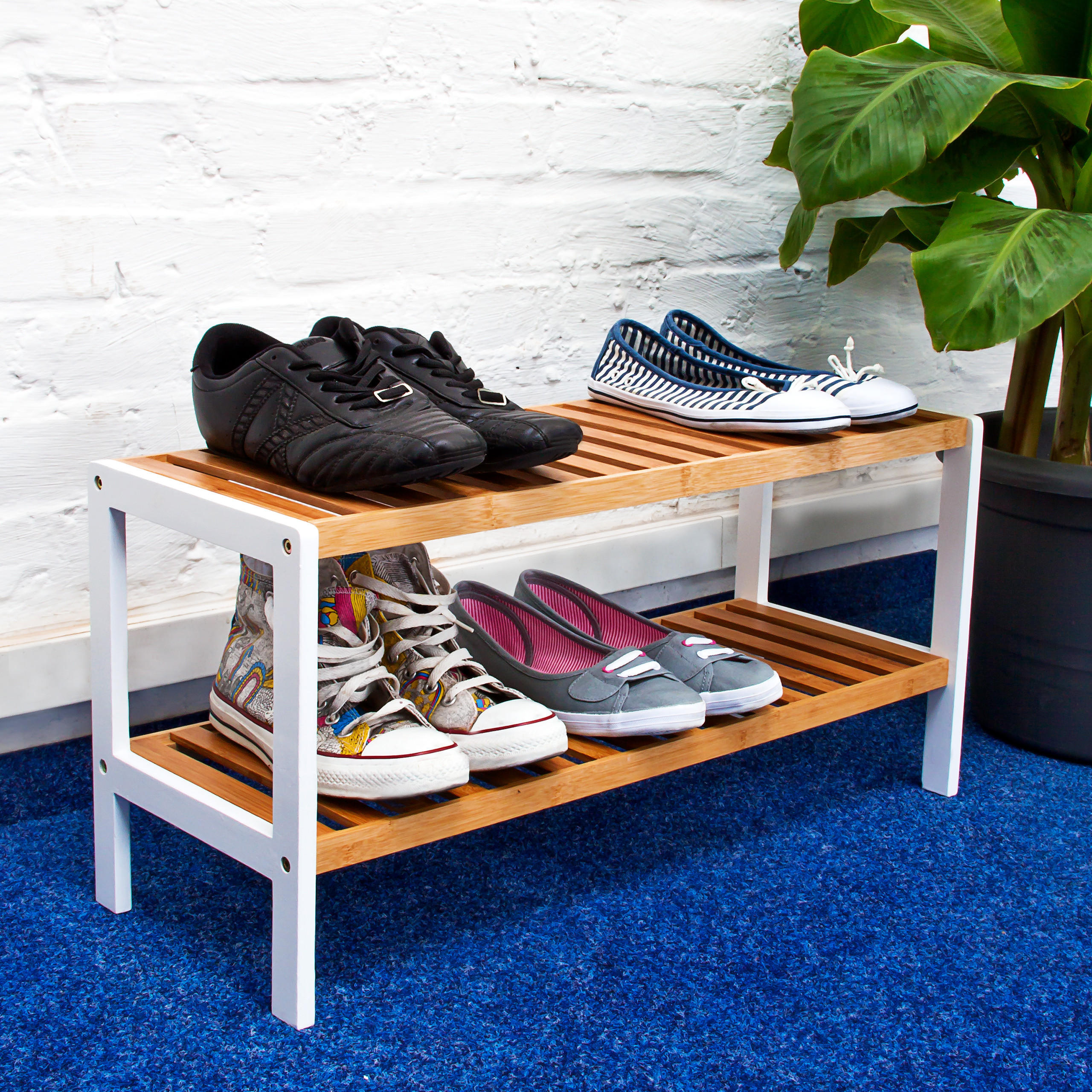 SCHUHREGAL - Hellbraun, Holz (70/33/24.5cm) - Relaxdays