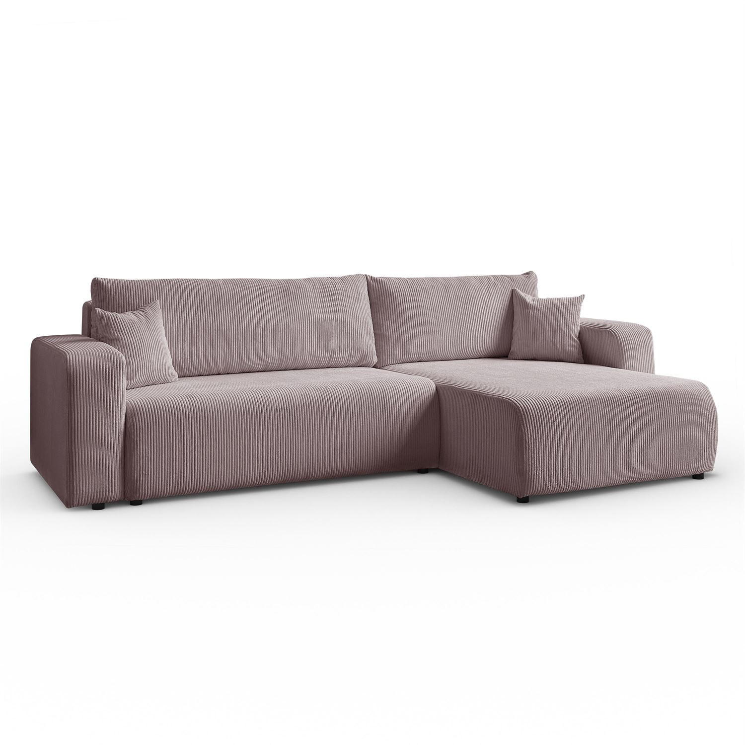 ECKSOFA Gepolstertes PRESTIGE XL mit Schlaffunktion und Bettkasten, Poso 27 - Rosa, Textil (277/143cm) - Lookway