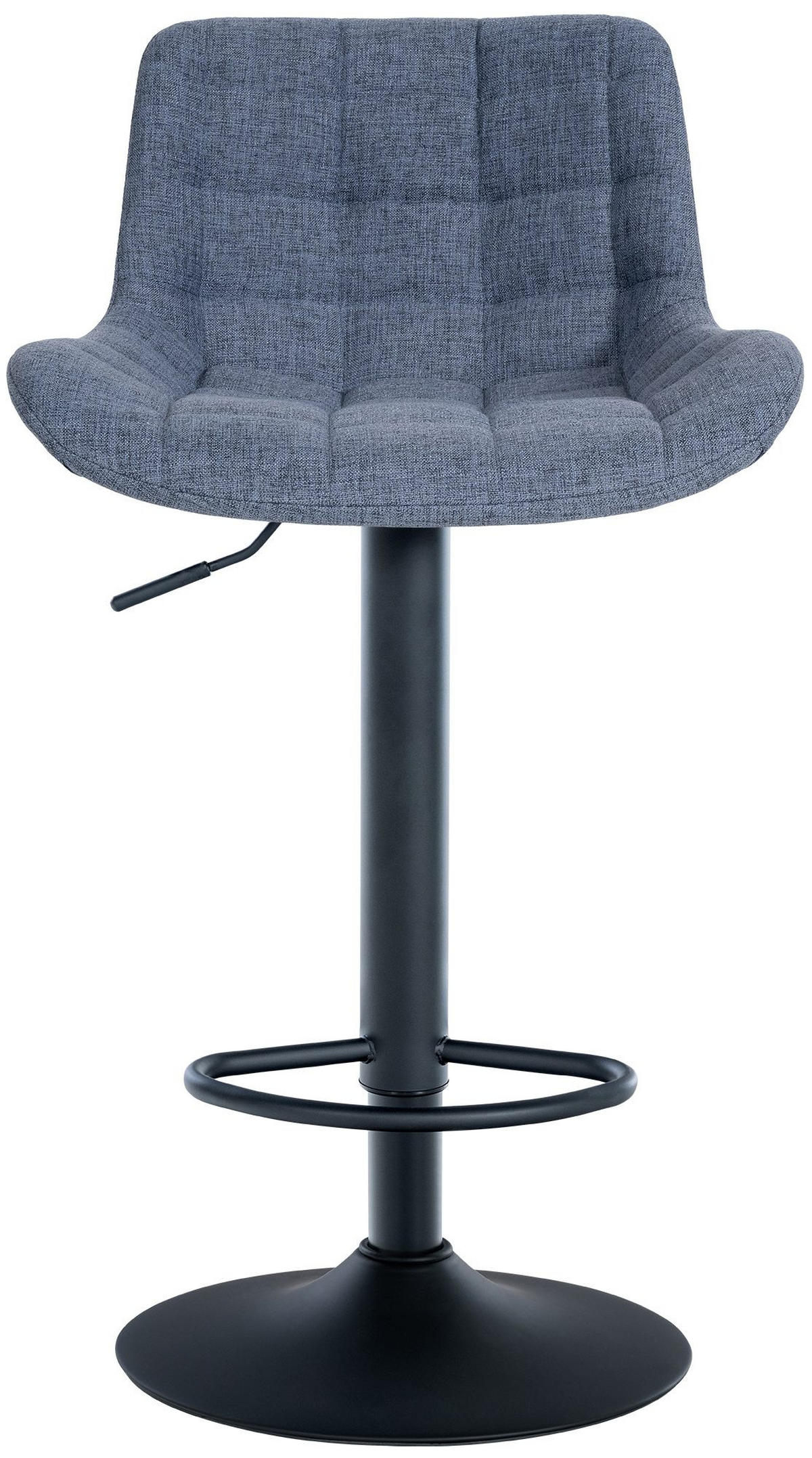 BARHOCKER Stoff blau - Blau/Schwarz, Textil/Metall (48/81/54cm) - CLP