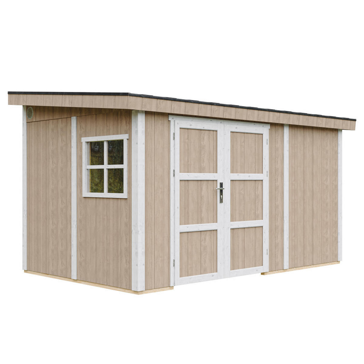 GARTENHAUS 8,68 m² - H231x248x412 cm - Ohne Boden und Seitenwand – M939B-TERRA BROWN - Hellbraun, Holz (236/231/368cm) - Timbela