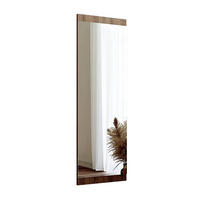 WANDSPIEGEL mit Holzsockel, 40x115cm - Braun, Holz (120/40cm) - Gozos