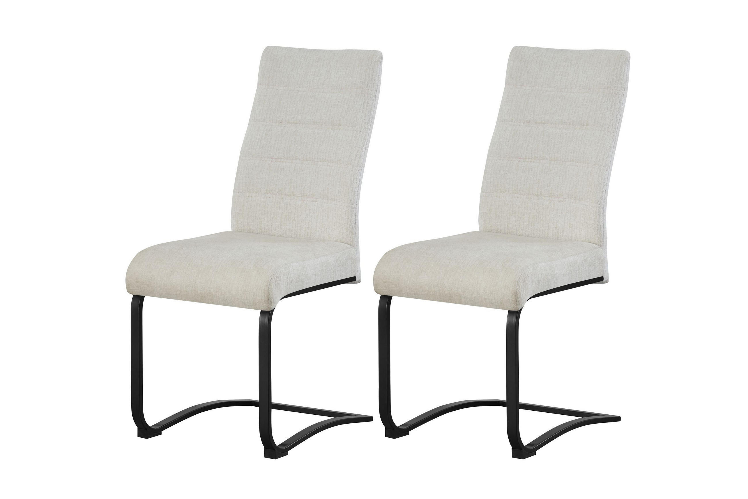 SCHWINGER-STUHL 2er Set Stockholm Stühle in Creme - gemütliches Design - B/H/T: 43x98x59 cm - Creme, Textil (59/98/43cm)