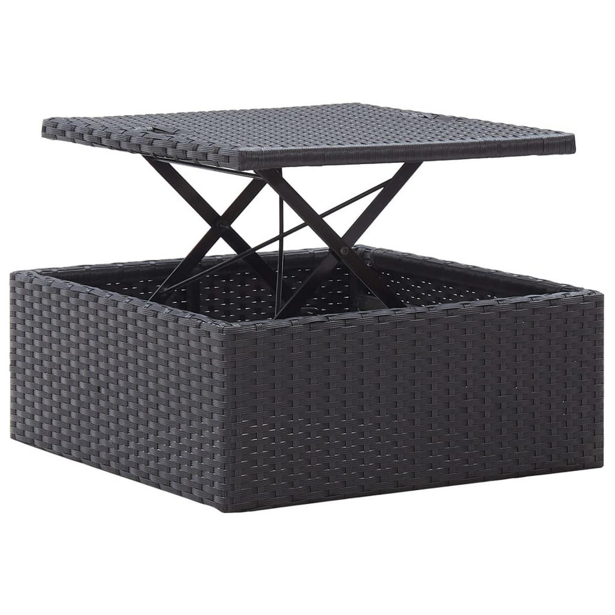GARTEN-SONNENINSEL Mit Dach Schwarz Poly Rattan - Creme, Kunststoff (60/124/200cm) - vidaXL