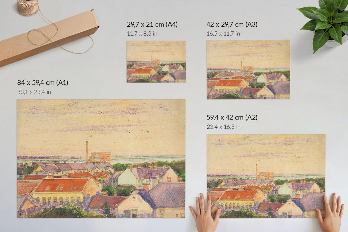 POSTER - 42x29 cm (A3) - Egon Schiele - Stadtansicht - Creme, Textil (42/29.7/0.1cm) - TULUP