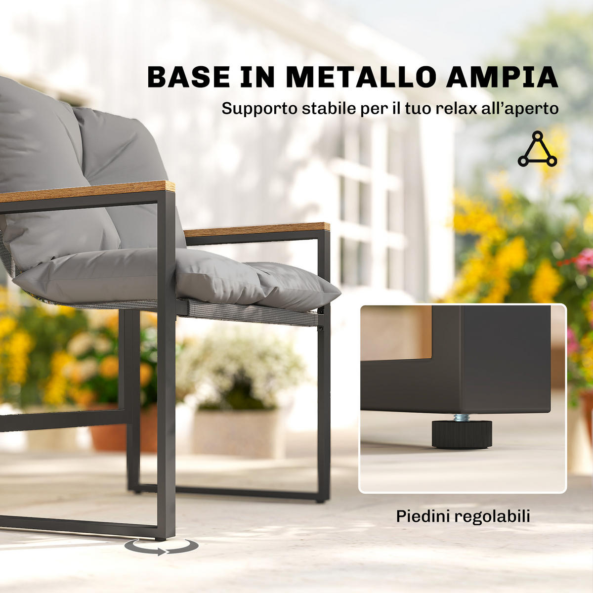 GARTEN-BEISTELLTISCHSET Grau 3 Stück - Grau, Metall (64/62/68cm) - GiPP