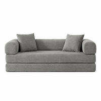 SCHLAFSOFA 195/89/59 cm Taupe Samtstoff, 3-Sitzer - Taupe, Textil (89/59/195cm) - Oxeza