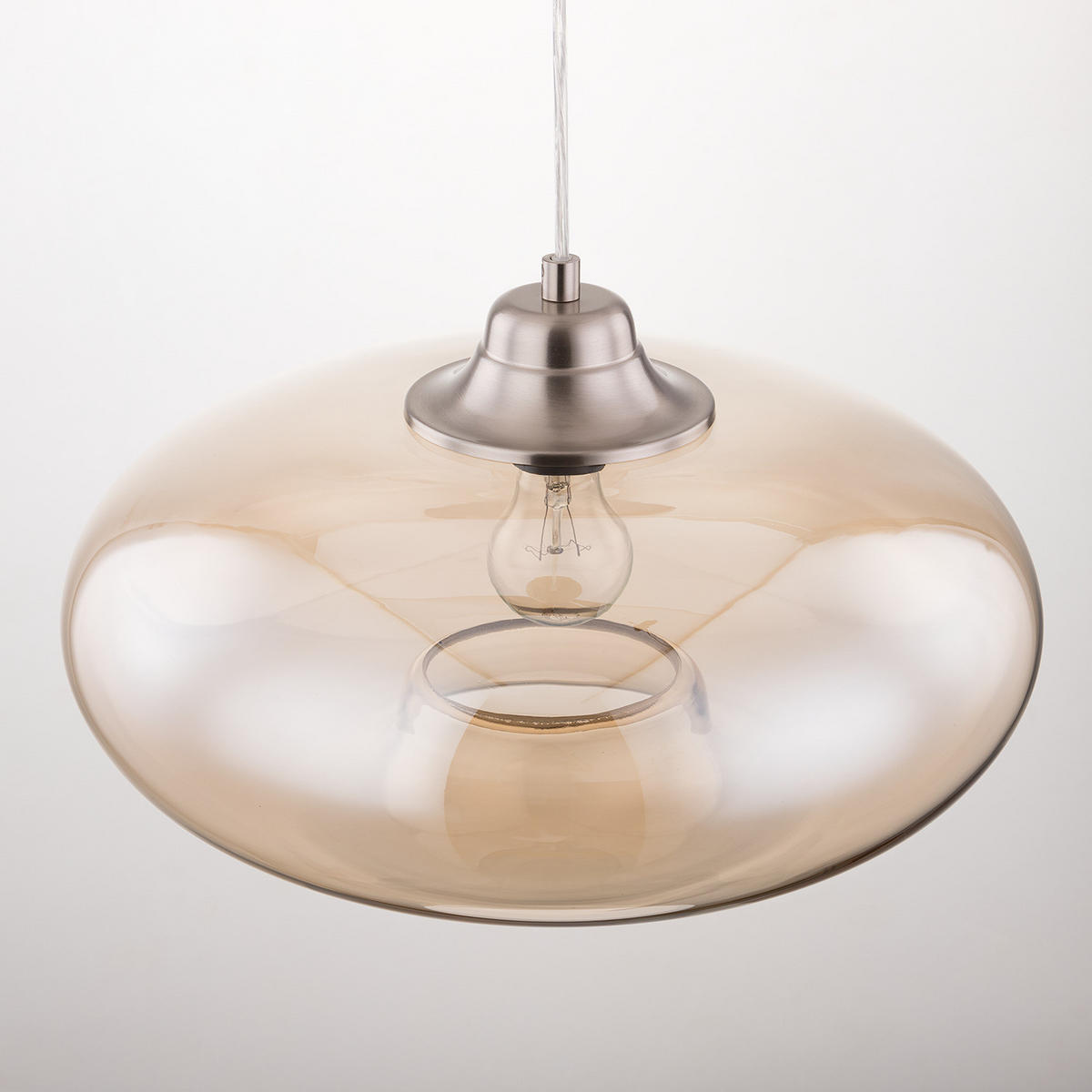 PENDELLEUCHTE - Sicherheitsglas / Eisen - 1-flammig - Champagner, Glas/Metall (40/40/120cm) - home24