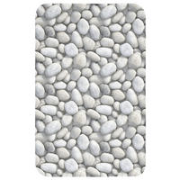 WC PŘEDLOŽKA Kameny - šedé - oválné 50x80 cm - světle šedá, textil/plast (50/1cm) - OnlyWow