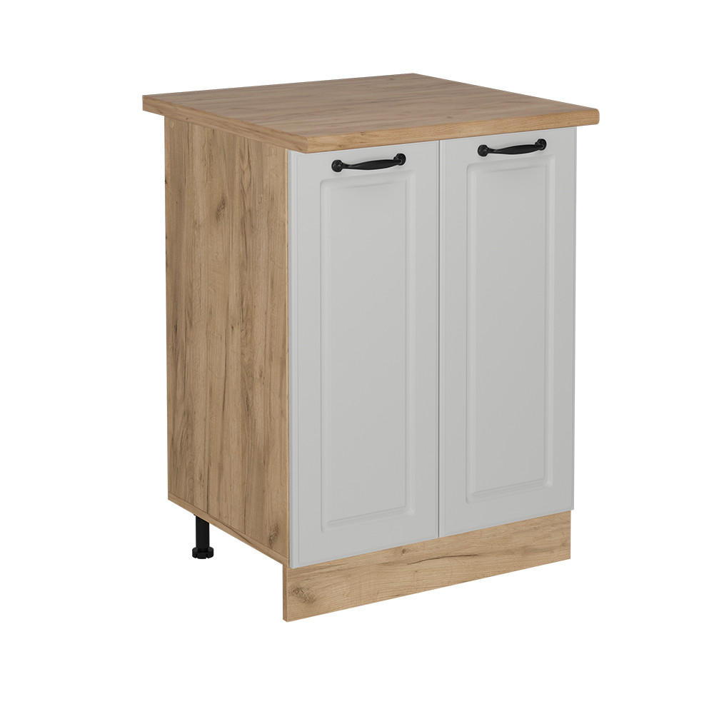 Vicco Küchenunterschrank Weiß, Eiche 60x81.6x60 cm