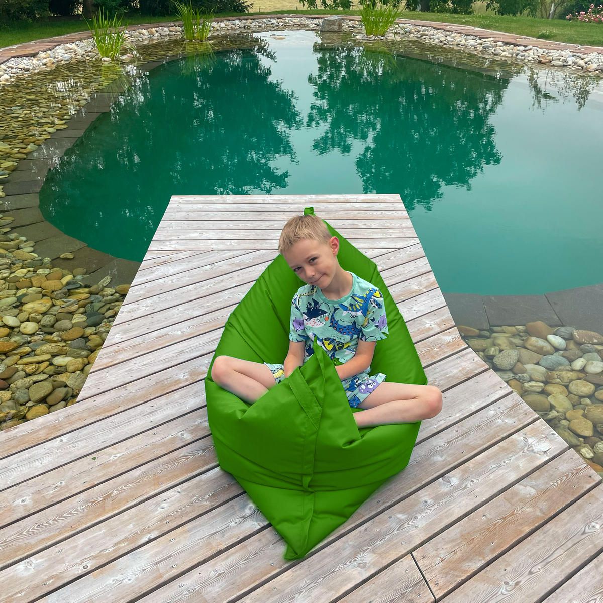 KINDER-SITZSACK Caree Kids grün für Indoor und Outdoor - Grün, Textil (140/100/30cm) - Bruni