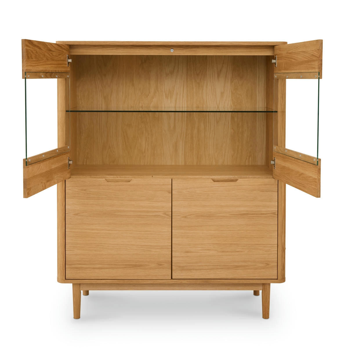 HIGHBOARD Eiche massiv - Eichefarben/Braun, Holz/Holzwerkstoff (123/146/45cm) - Furnhouse