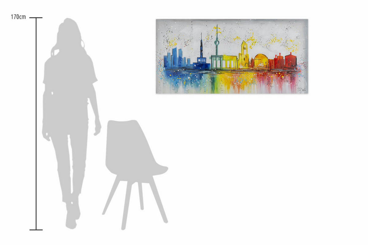 ACRYLBILD HANDGEMALT 120/60 cm - Weiß, Holz/Textil (120/60cm) - KUNSTLOFT