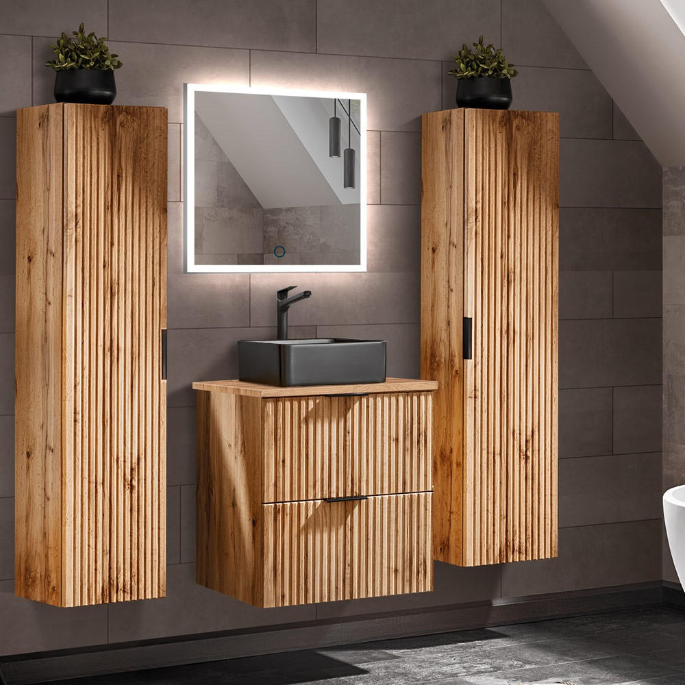 BADMÖBEL-SET 4-TLG. Adelaide-56 - Braun, Holzwerkstoff (160/200/47cm) - Lomado