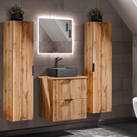 BADMÖBEL-SET 4-TLG. Adelaide-56 - Braun, Holzwerkstoff (160/200/47cm) - Lomado