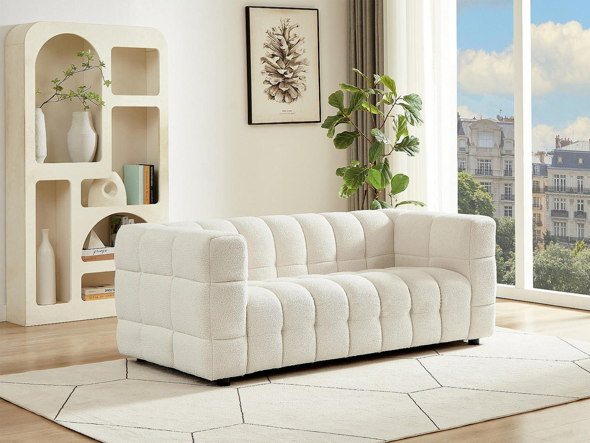 SOFA - 2 Personen - stoff - weiß Lerici - Weiß, Holz/Textil (189/72/89cm) - Vente-Unique