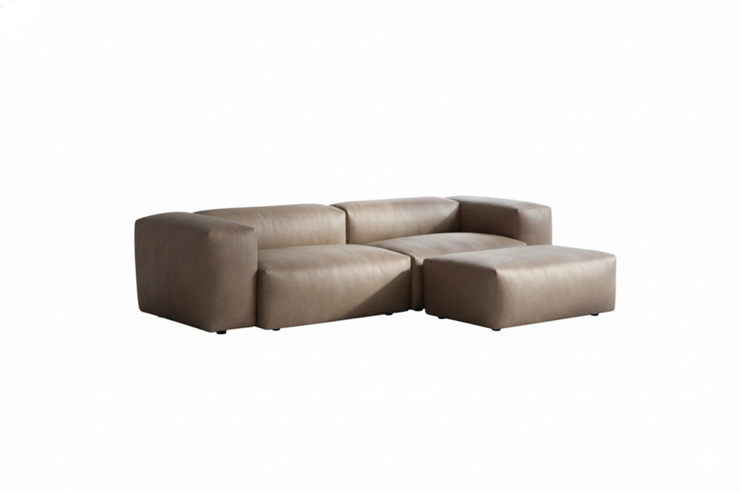 SOFA CELESTE Anthrazit Lederfaserstoff - Anthrazit/Schwarz, Leder/Kunststoff (302/72/114cm) - KAWOLA