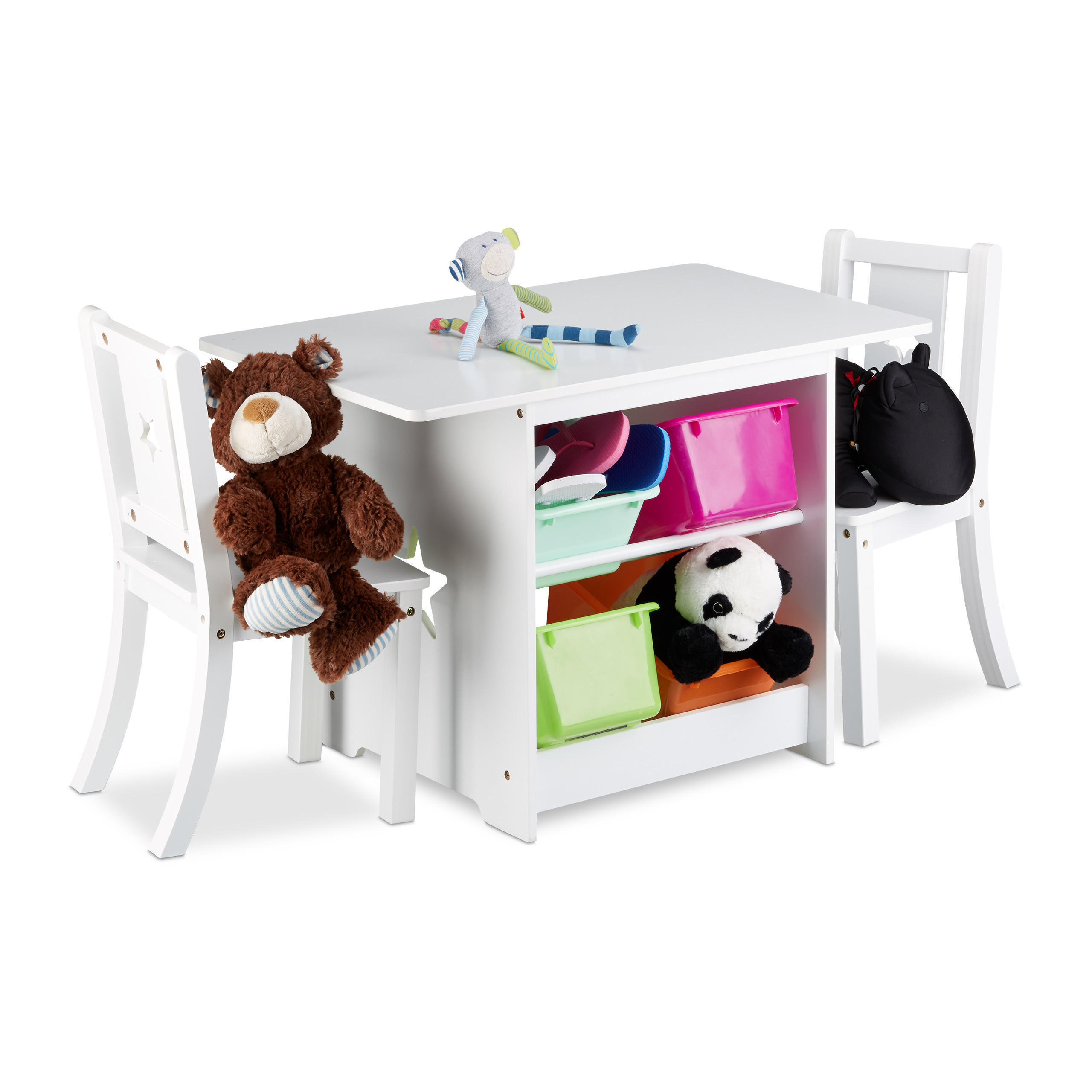 KINDERSITZGRUPPEPE - Weiß, Holzwerkstoff/Kunststoff (75/56/46cm) - Relaxdays