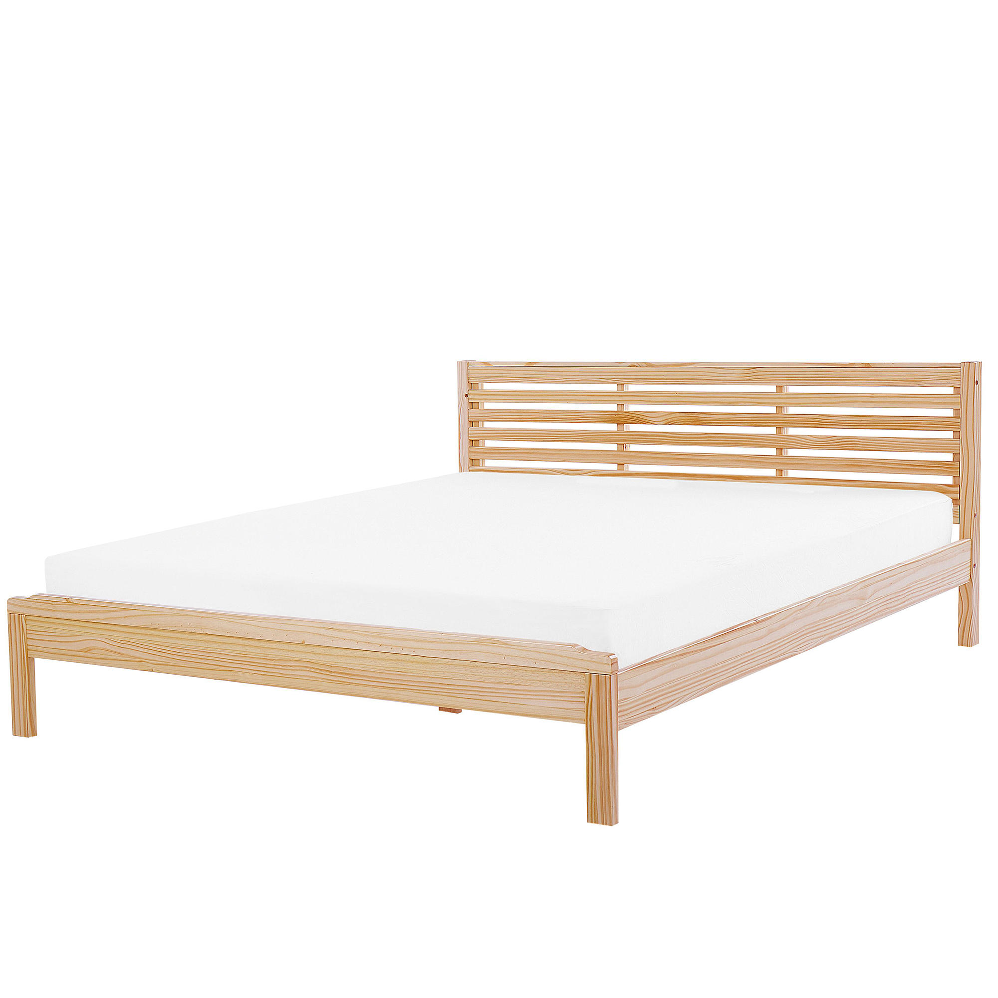 HOLZBETT 180/200cm Heller Holzfarbton Carnac - Hellbraun, Holz (180/200cm) - Beliani