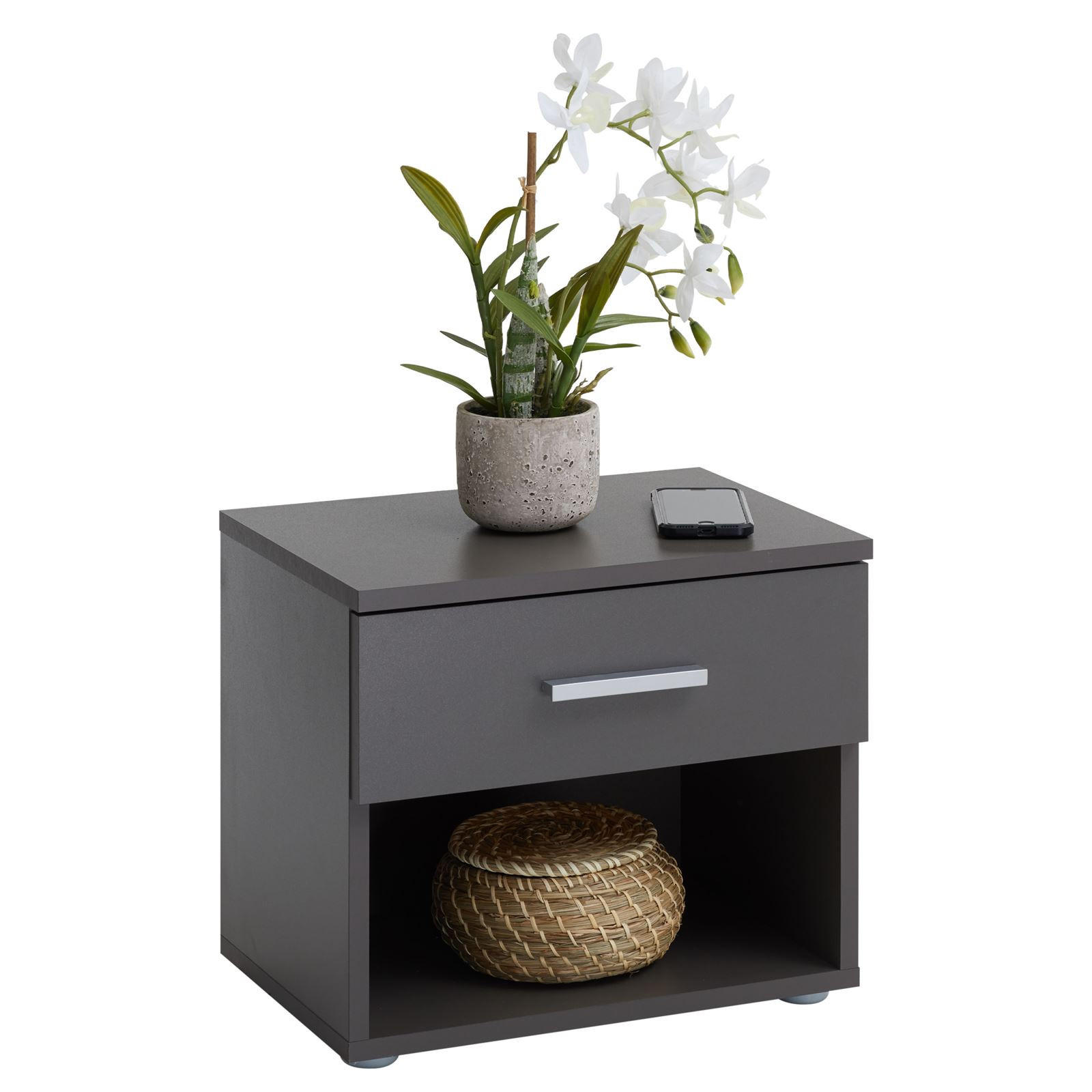 NACHTTISCH MARY - Anthrazit, Holzwerkstoff (42/38/30cm) - CARO-Möbel
