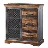 KOMMODE - Mango massiv / Metall - Beige, Holz (88/91/42cm) - home24