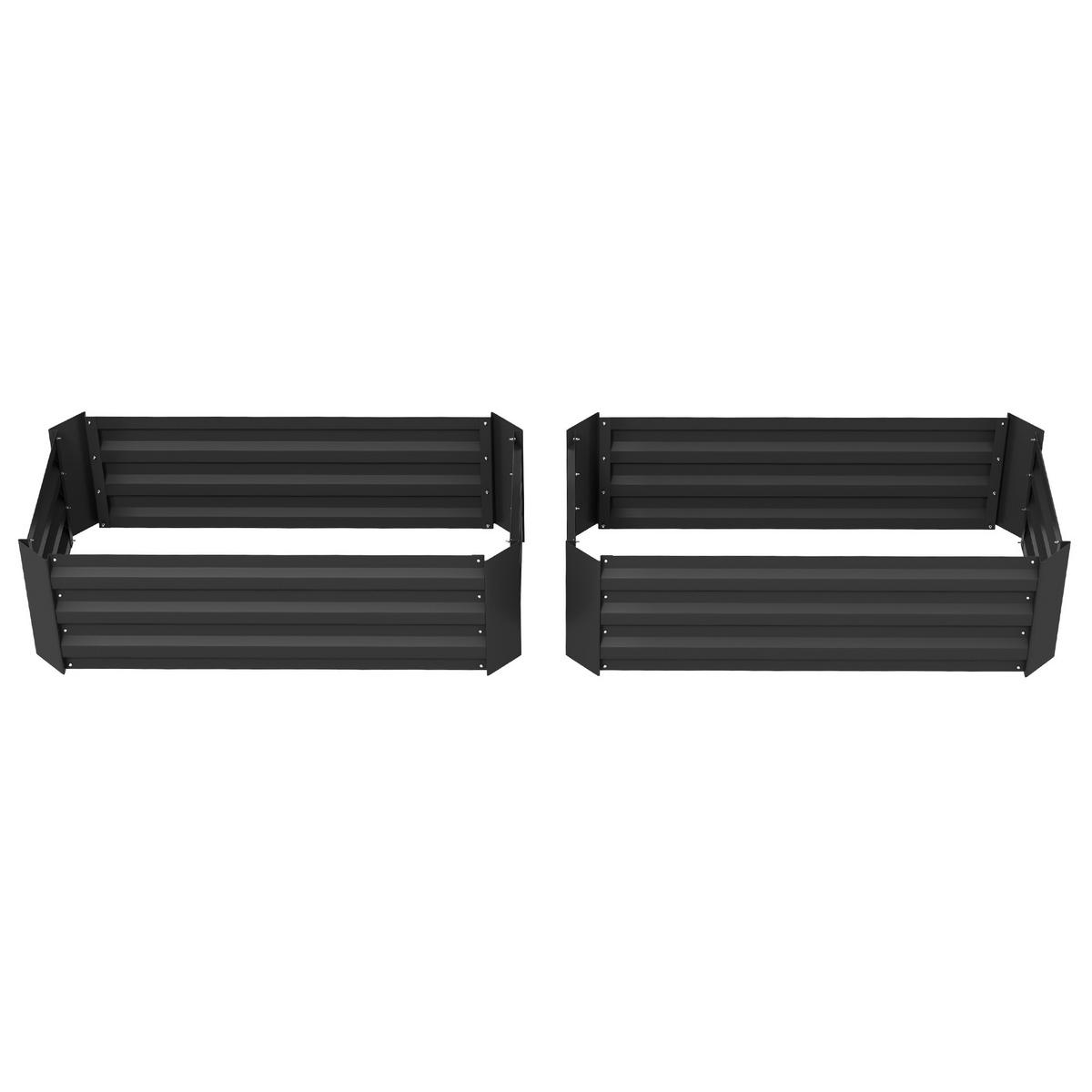 HOCHBEET-SET DE-12144 2er-Set 100/50/30 cm Schwarz - Schwarz, Metall (100/30/50cm) - ComfortXL