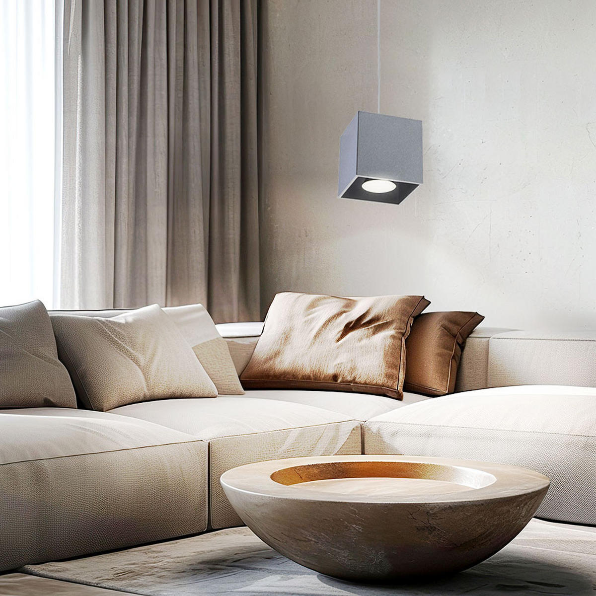 LED HÄNGELEUCHTE Aluminium Grau - Grau, Metall (10/10/80cm)