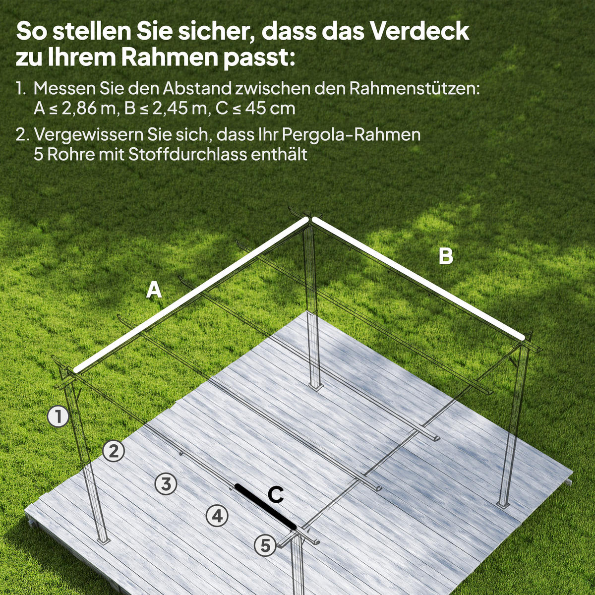 ERSATZDACH Polyester Cremeweiß - Creme, Kunststoff (245/23/286cm) - Outsunny