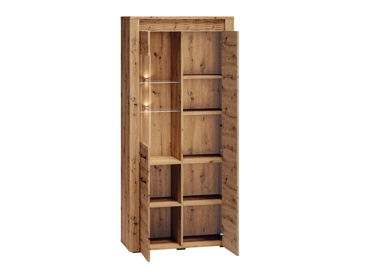 VITRINE – 92 cm – Artis – Eiche Artisan - Eiche Artisan, Holzwerkstoff (92/200/40cm) - hi-markt