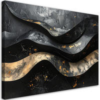 LEINWANDBILD Abstraktion 90x60cm - Schwarz, Textil (90/60cm) - Feeby