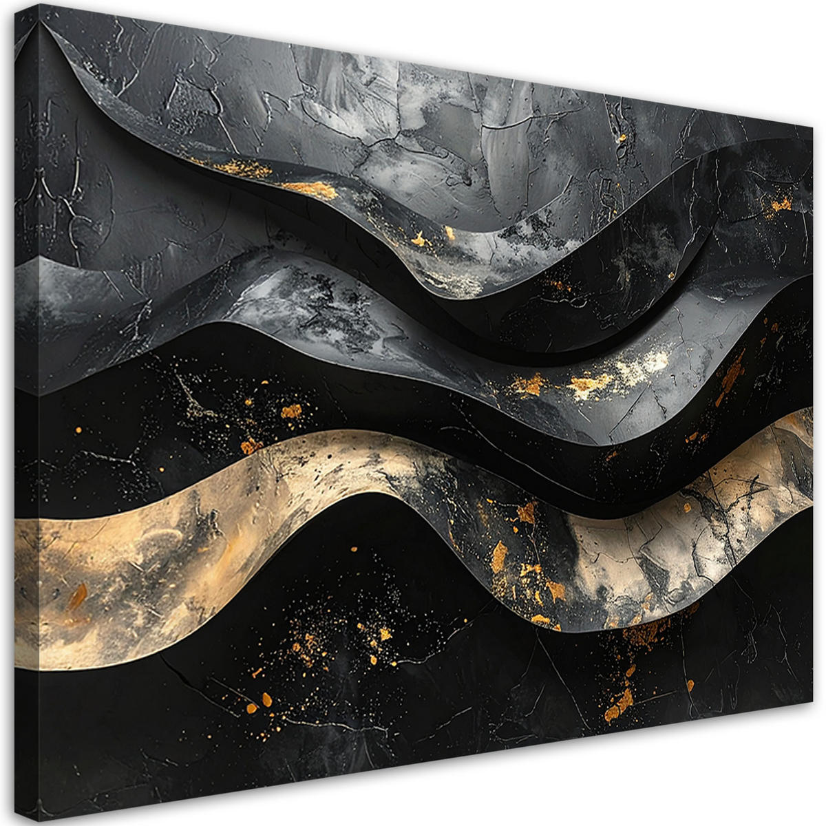 LEINWANDBILD Abstraktion 90x60cm - Schwarz, Textil (90/60cm) - Feeby