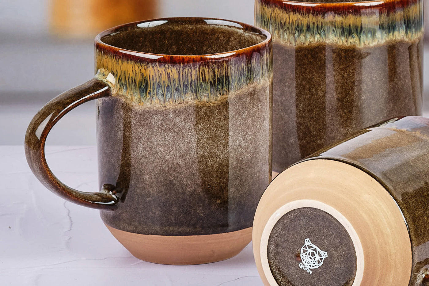 BECHER Genesis 400ml - 6er-Set - Basalt - Braun, Keramik (0.4L) - Björn