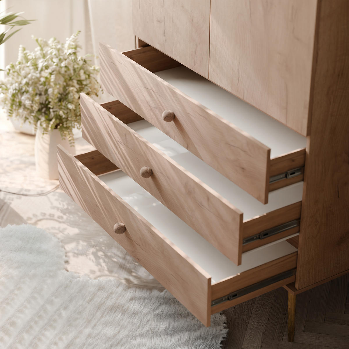 DREHTÜRENSCHRANK VALERIO 2-türig 100/52/202 cm Craft-Eiche - Eiche Wotan, Naturmaterialien/Holz (100/202/52cm) - Idohome