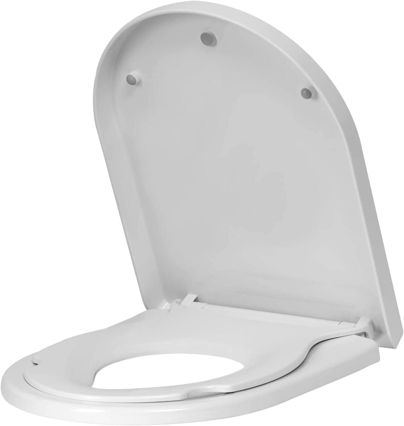 WC SITZ mit Absenkautomatik, Toilettendeckel mit Kindersitz - Weiß, Kunststoff (36/4.4/45cm) - Woltu