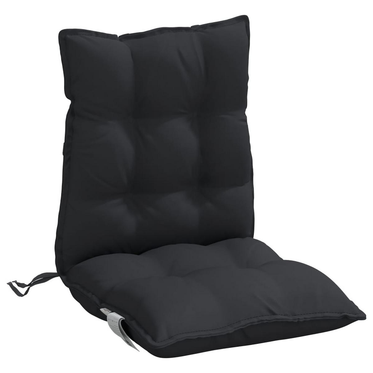 NIEDRIGLEHNER-AUFLAGEN 4 Stk. Schwarz Oxford-Gewebe - Schwarz, Textil (50/7/100cm) - vidaXL