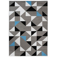 TEPPICH MAYA Blau Dreiecke Geometrisch 250/350 cm - Blau, Textil (250/350cm) - Tapiso