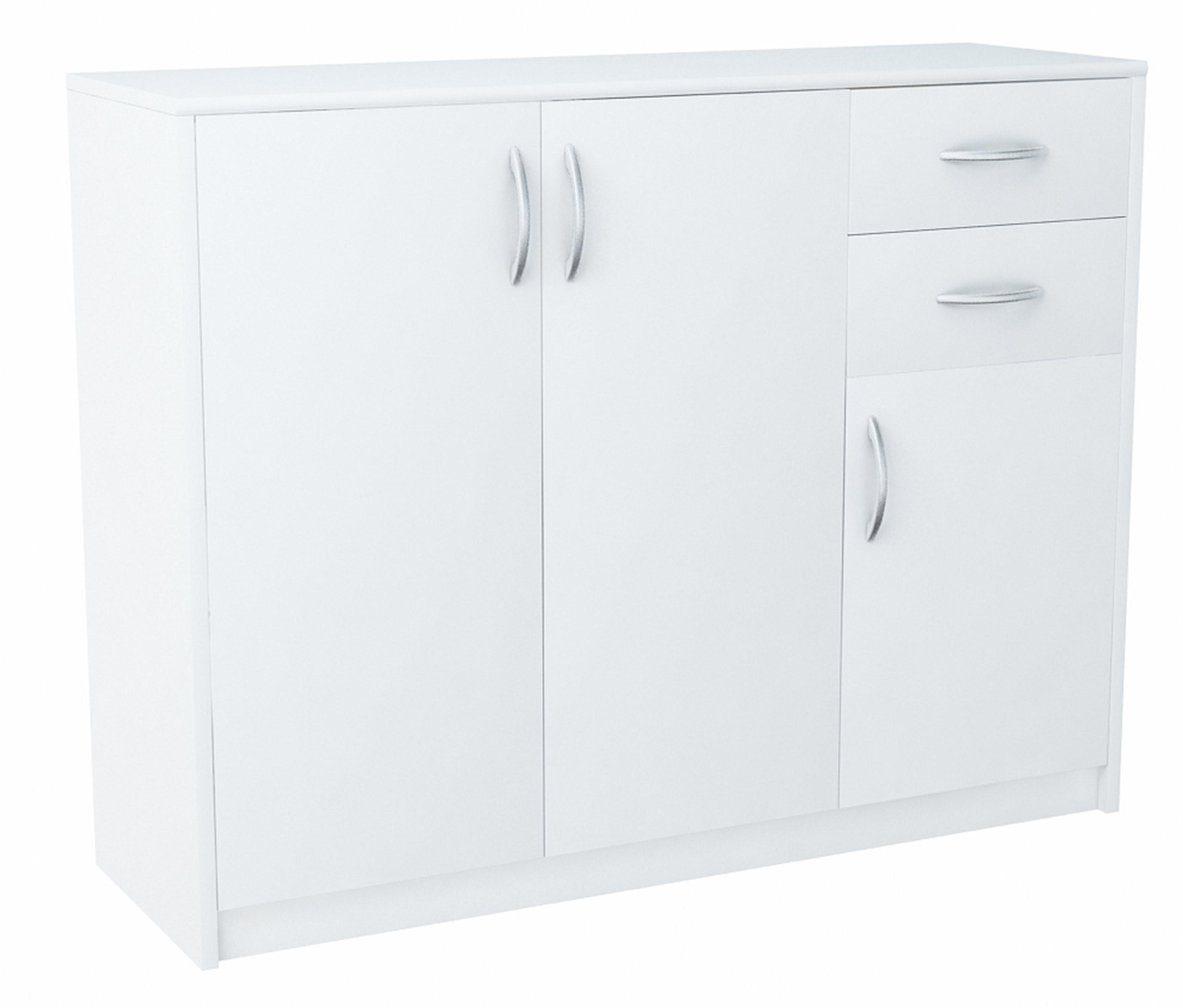 KOMMODE 3D2S Weiß 110/35/85 cm - Weiß, Holzwerkstoff (110/85/35cm) - Matkam Möbel