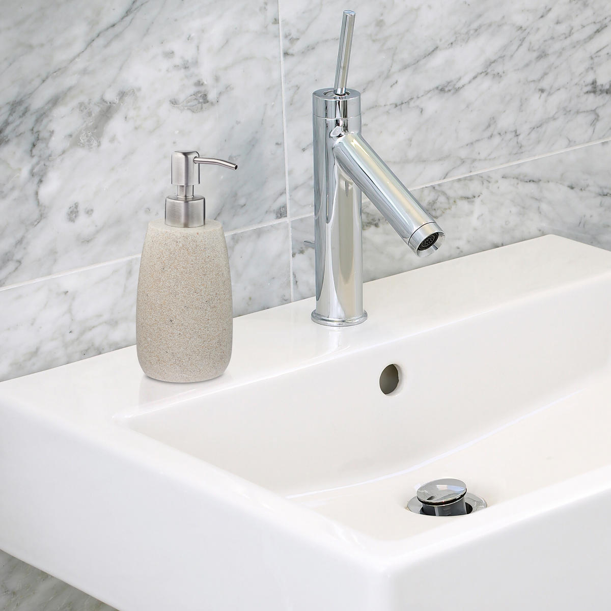 SEIFENSPENDER - Creme, Kunststoff/Metall (7.5/18/9cm) - Relaxdays