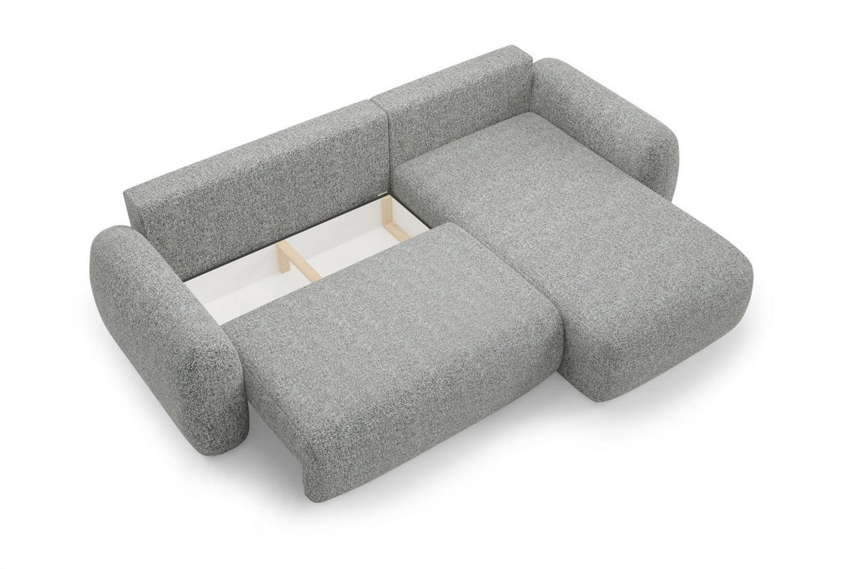 ECKSOFA Gaston Mit Schlaffunktion - Grau, Holzwerkstoff/Textil (304/190cm) - Fun Möbel