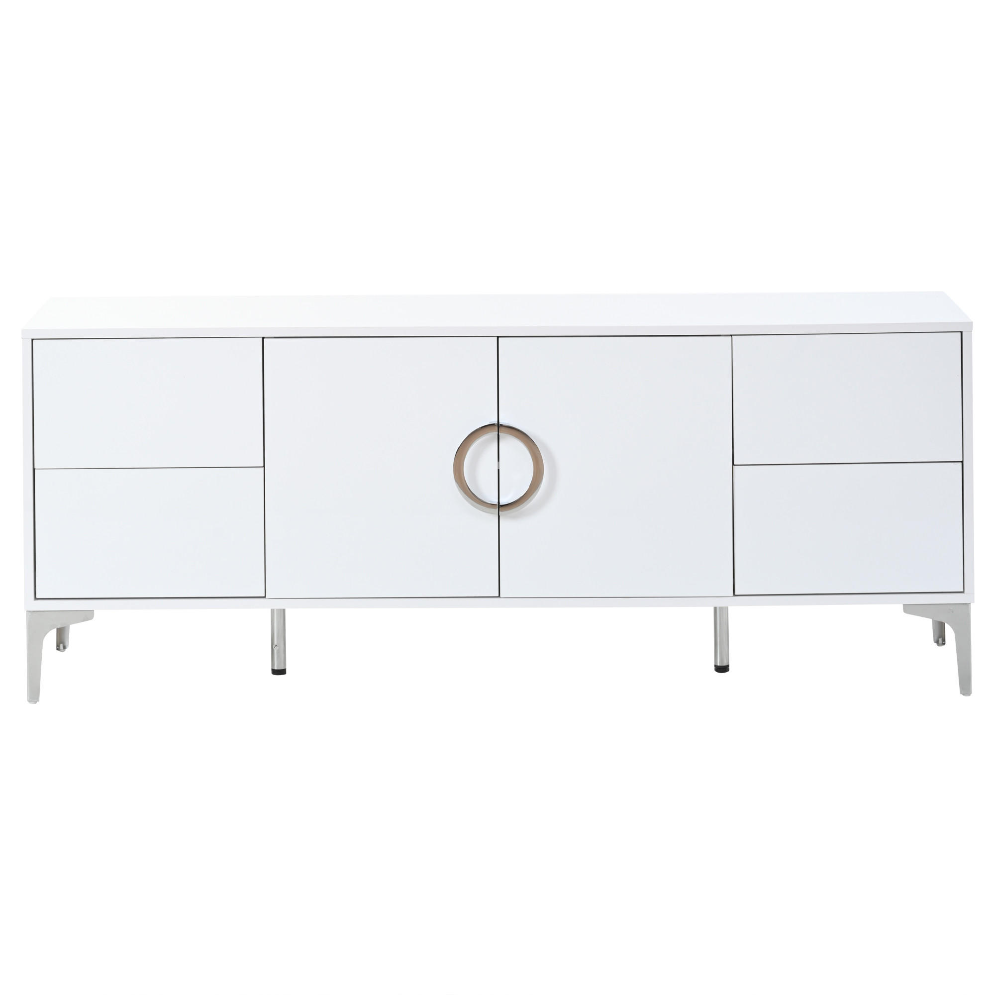 SIDEBOARD Weiß 150/38/59.5 cm - Weiß, Holzwerkstoff (150/59.5/38cm) - PANGIVO