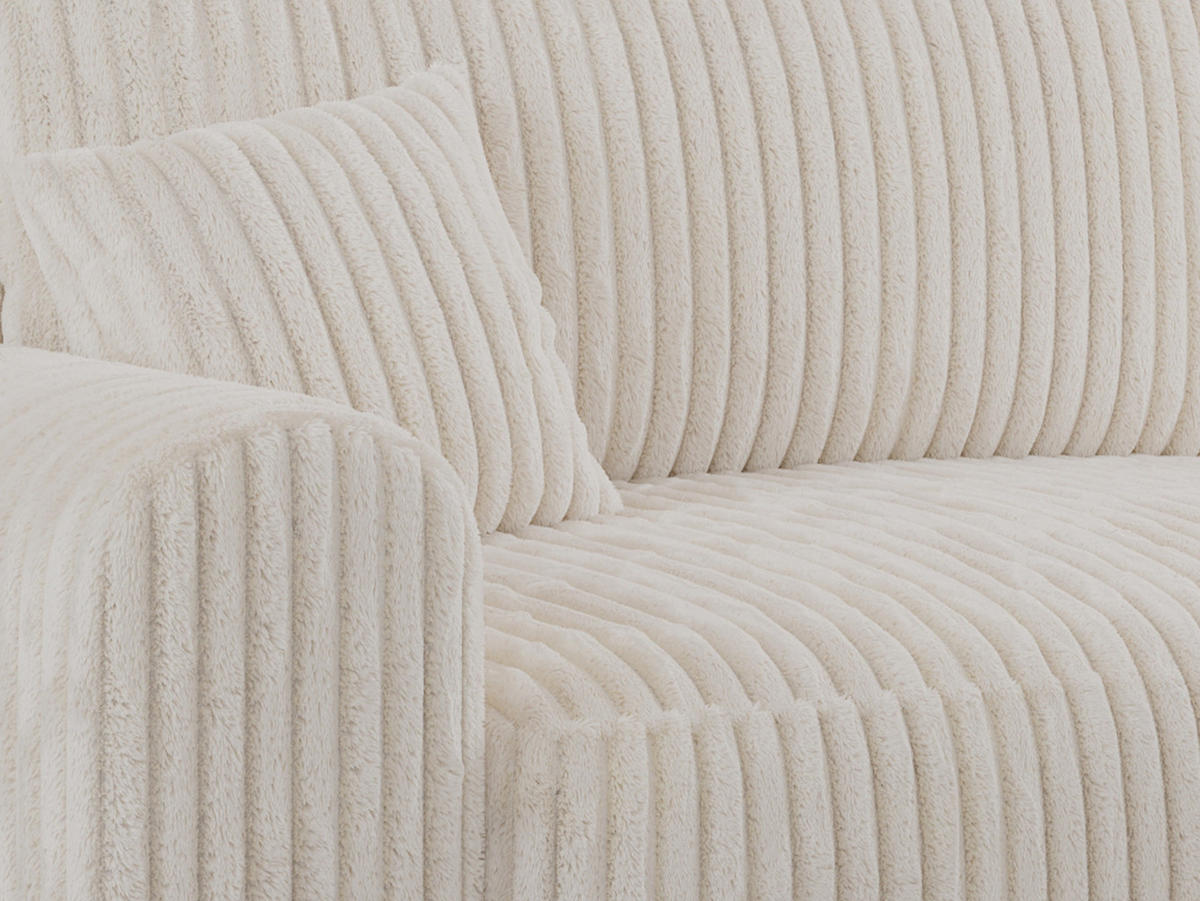 ECKSOFA NELSON Beige Cord - Beige/Schwarz, Kunststoff/Textil (274/152cm) - MKS