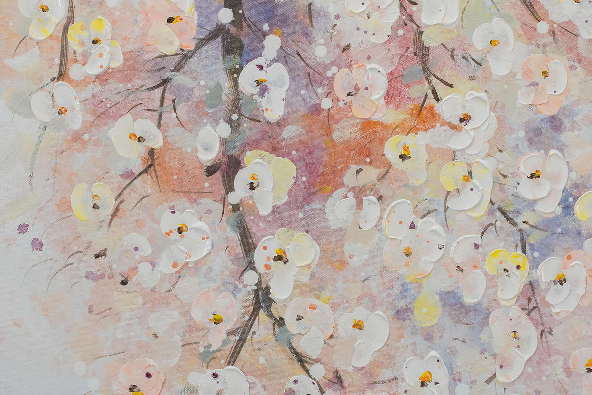 ACRYLBILD HANDGEMALT 60/120 cm - Pink/Weiß, Holz/Textil (1.74/120cm) - KUNSTLOFT