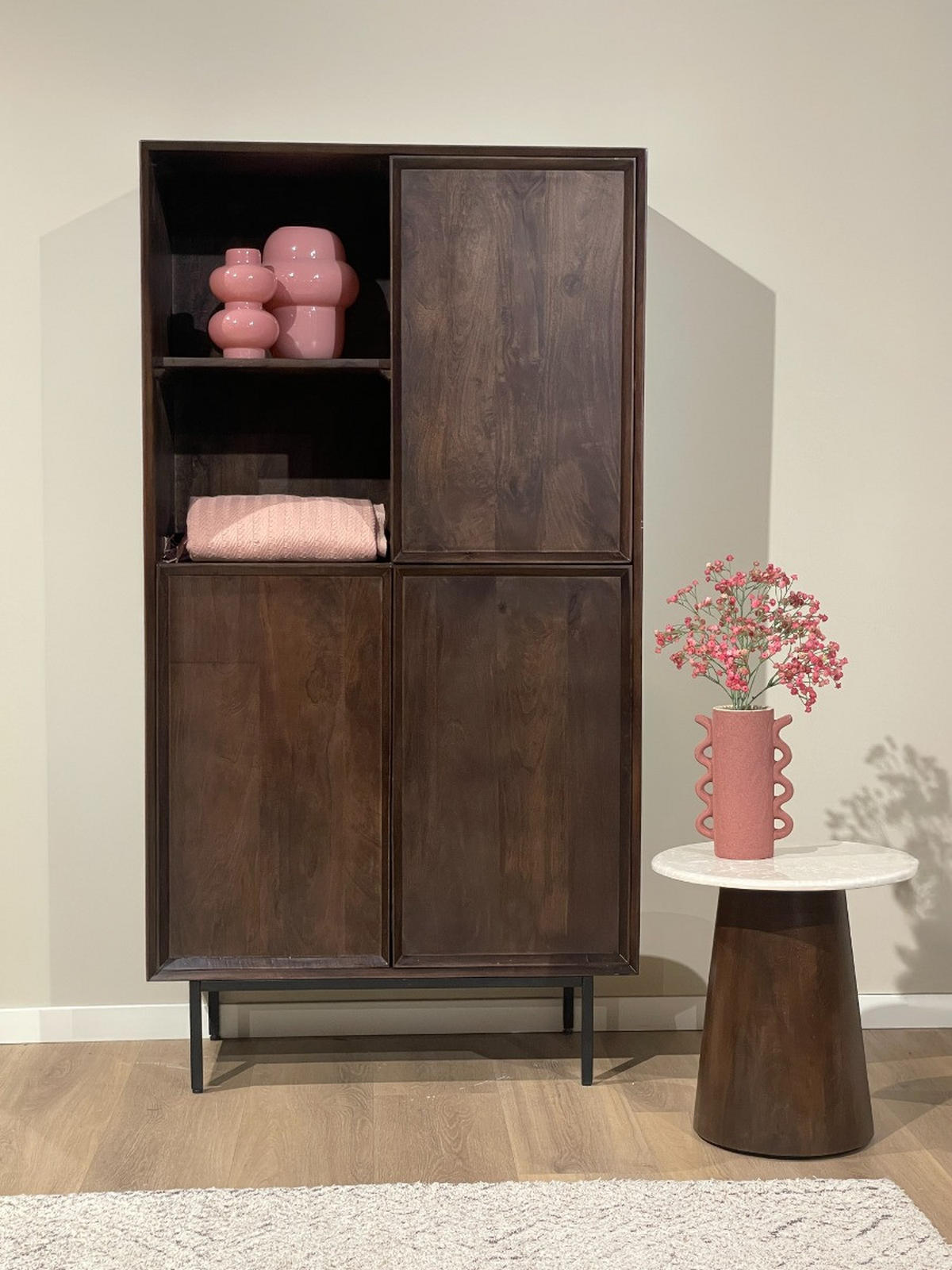 SCHRANK aus Akazienholz 170x40x90cm, dunkelbraun - Dunkelbraun, Holz (170/50/40cm) - Livingfurn