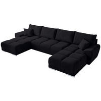 WOHNLANDSCHAFT Nubes mit Schlaffunktion Graphit Plüsch - Silberfarben/Graphitfarben, Kunststoff/Textil (372/85/184cm) - Bromarkt