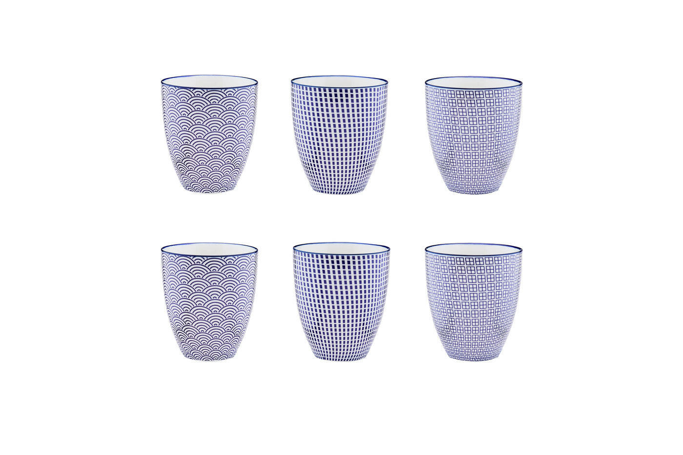 BECHER Pattern 300ml - 6er-Set - Dunkelblau - Blau, Keramik (0.3L) - Björn